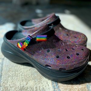 Crocs Glitter Bae Rainbow Pride Clogs 🪩✨🏳️‍🌈